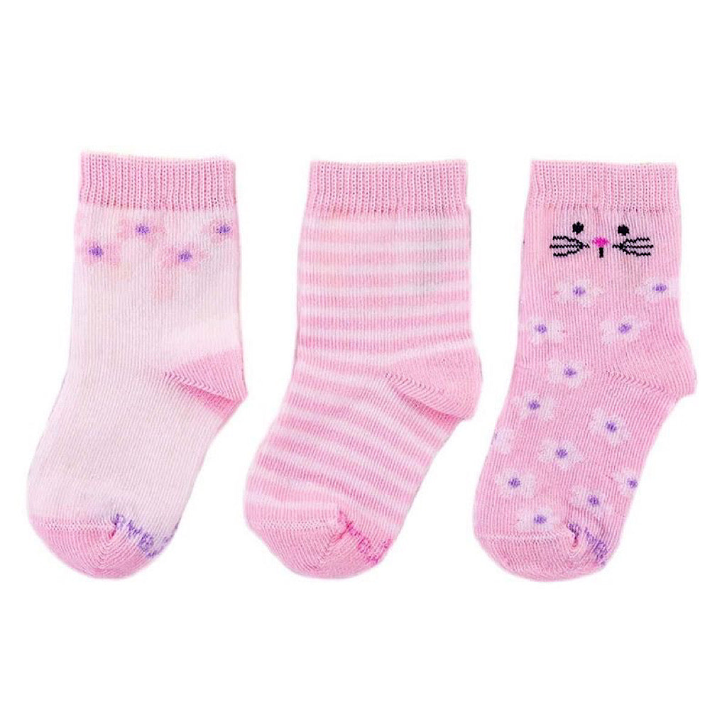 Set 3 pares calcetines Baby Creysi rosa para bebita - JORHELITOS - JORHELITOS