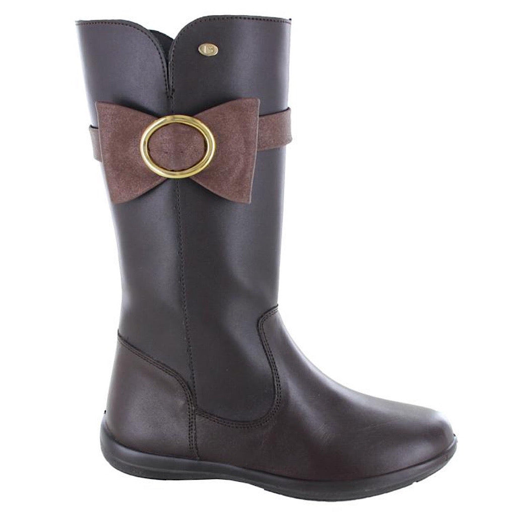 Bota café con moño niña Coqueta - JORHELITOS - JORHELITOS