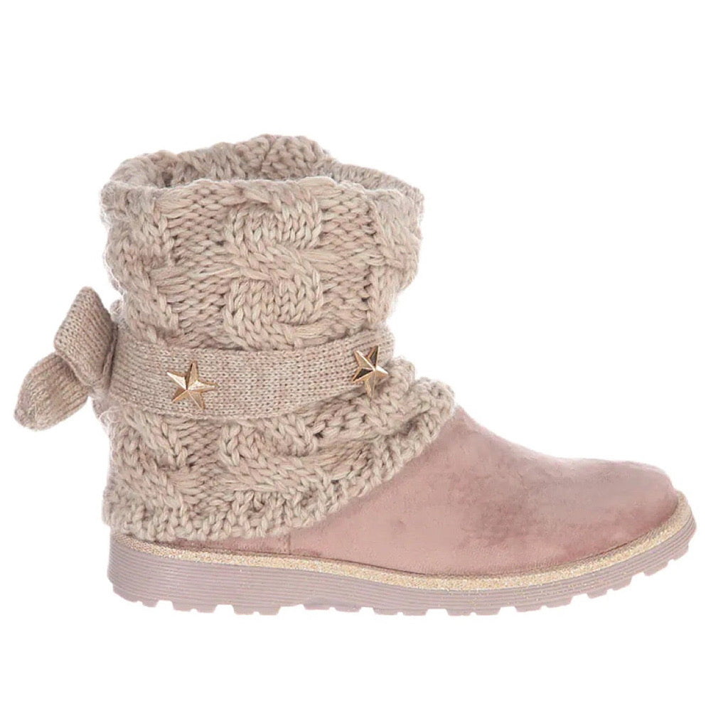 Bota color rosa tejida para niña Coqueta - JORHELITOS - JORHELITOS