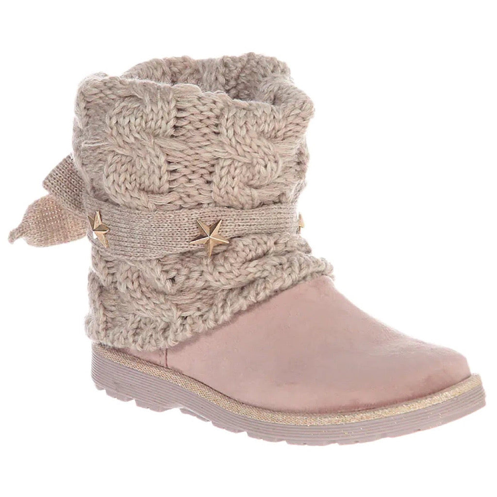 Bota color rosa tejida para niña Coqueta - JORHELITOS - JORHELITOS