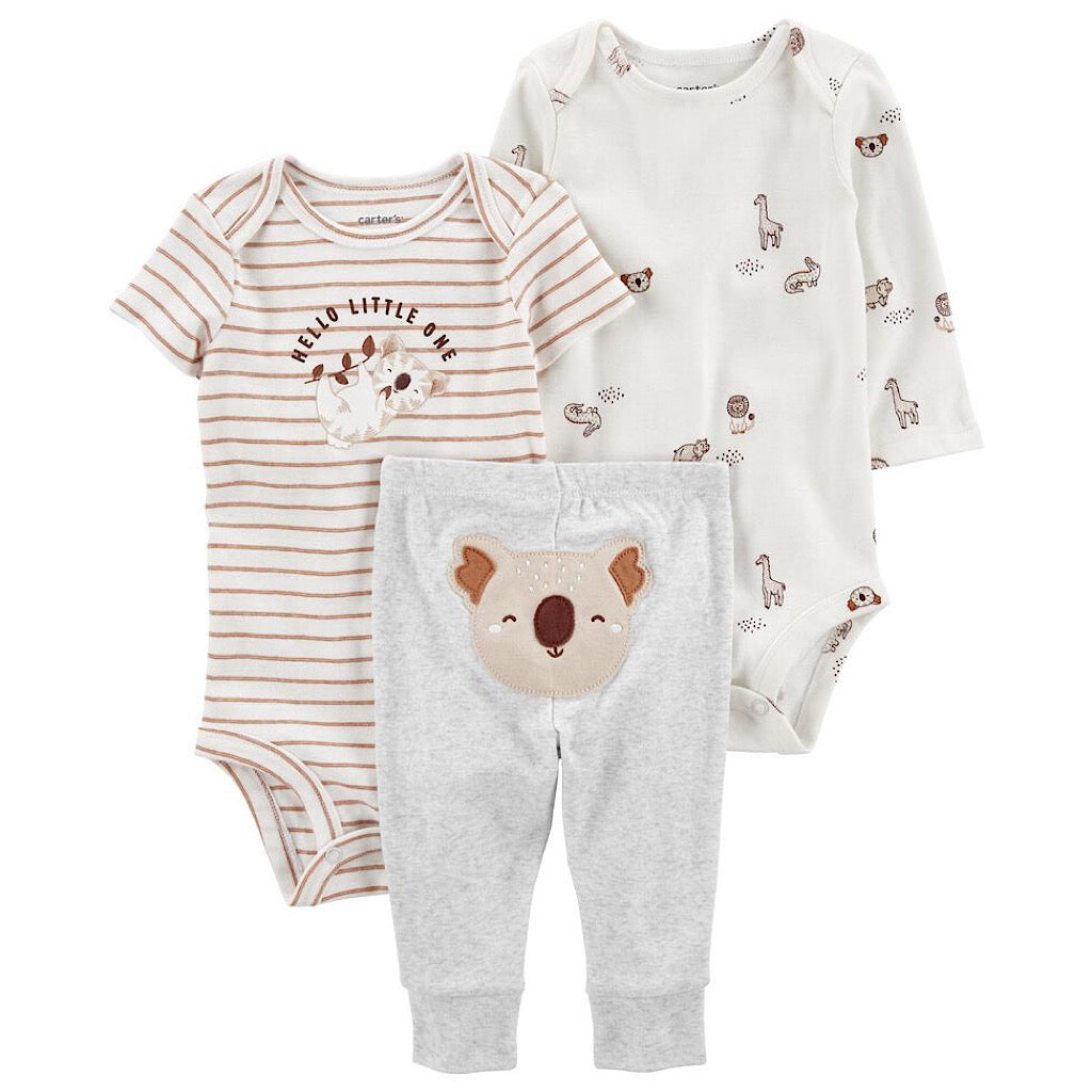 Set  de pañaleros Carter’s Koala hello Little one para bebito - JORHELITOS - JORHELITOS