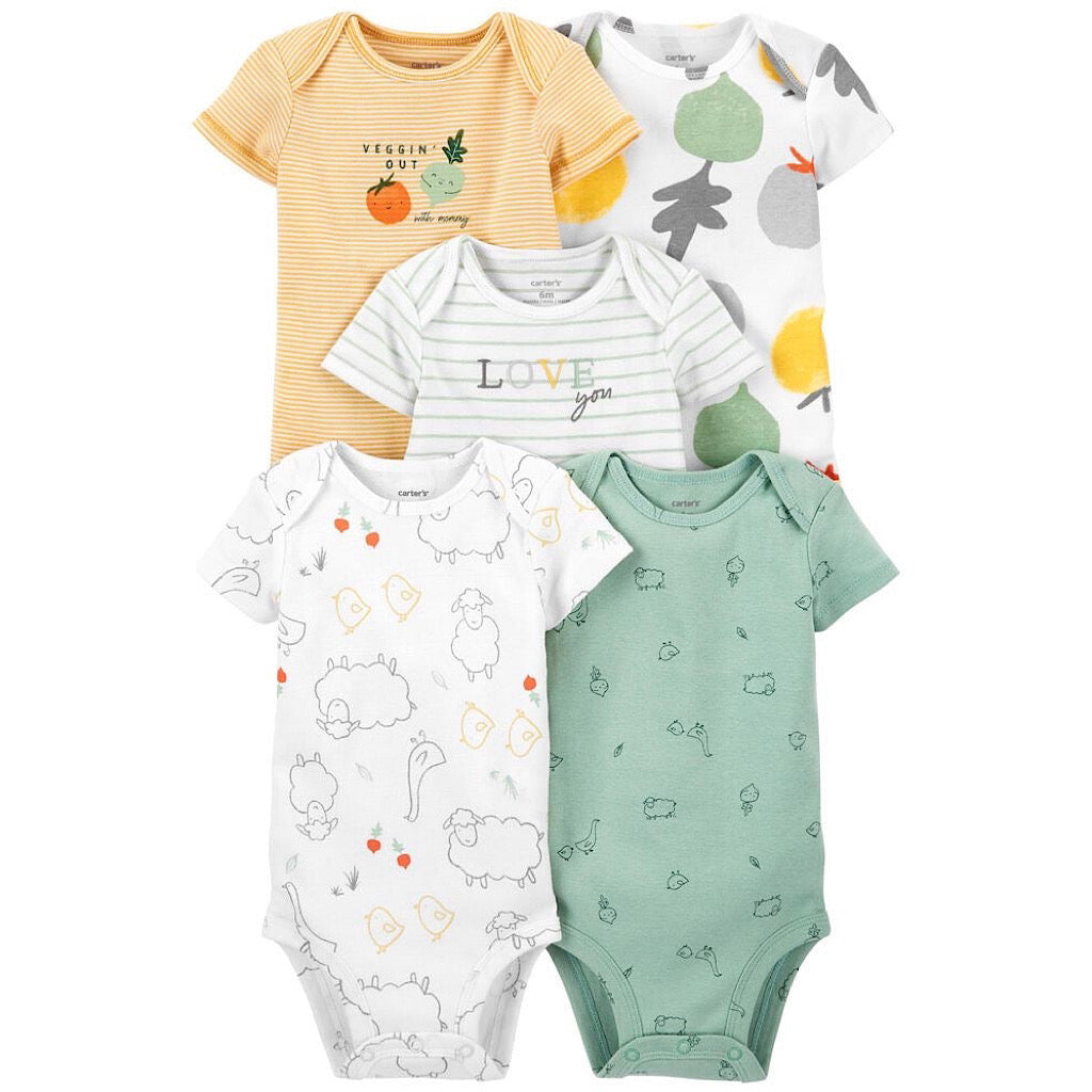 Set de 5 pañaleros Carter’s colores unisex - JORHELITOS - JORHELITOS
