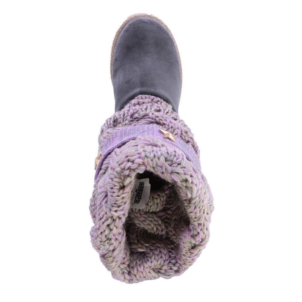 Bota tejida morada para niña Coqueta - JORHELITOS - JORHELITOS