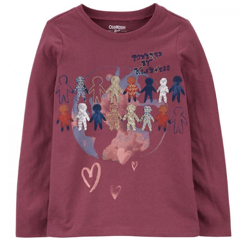 Playera Oshkosh manga larga muñequitos niña - JORHELITOS - JORHELITOS
