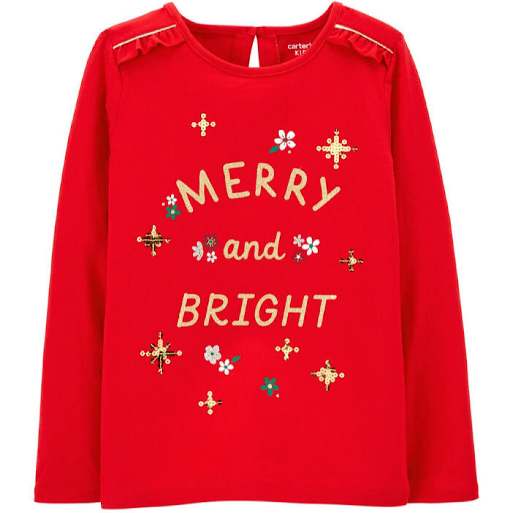 Blusa Carter’s navideña manga larga para niña - JORHELITOS - JORHELITOS