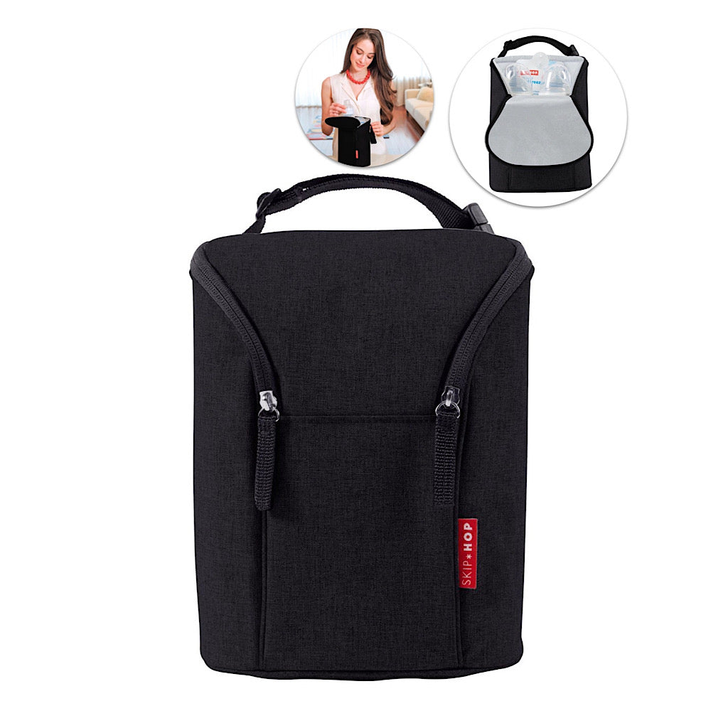 Mochila porta biberón doble Skip Hop negro - JORHELITOS - JORHELITOS